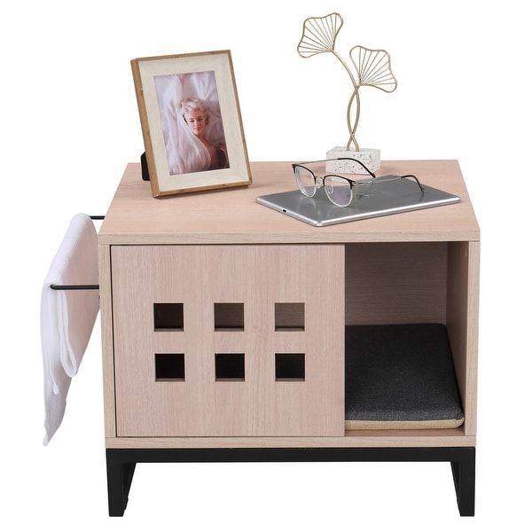 FCH Cat Litter Box Enclosure Multi functional Cat House Bed Bath