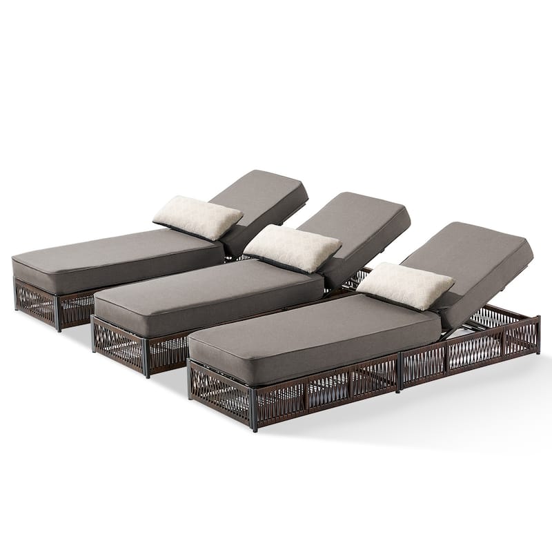 Pocassy Outdoor 5 Inch Reclining Chairs with 5 Adjustable Backrest