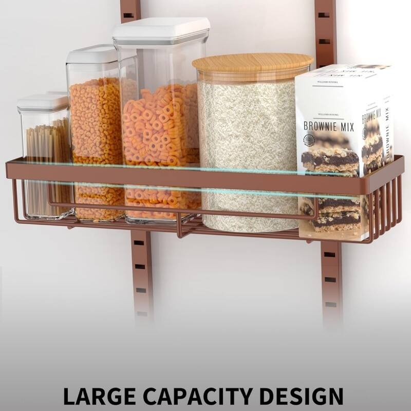 6 Tier Over the Door Food Storage Cabinet Organizer Black Hanging Kitchen Basket - 5.1"D x 15.3"W x 59"H