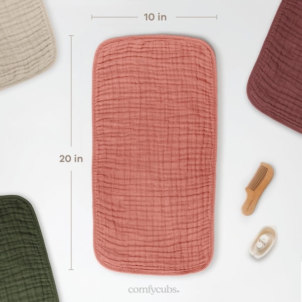 dimension image slide 19 of 21, Muslin Burp Cloths Large 100% Cotton by Comfy Cubs