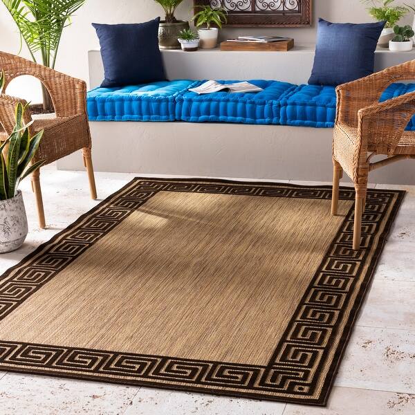 Shop Megan Greek Key Border Indoor Outdoor Area Rug Overstock 9108372