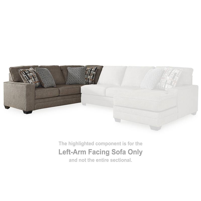 Signature Design by Ashley Cannonbrook Gray 3-Piece Sectional with Chaise - 141" W x 99" D x 40" H