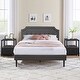 preview thumbnail 5 of 49, VECELO 3-Pieces Modern Upholstered Bed with Height Adjustable Headboard and Nightstands Sets