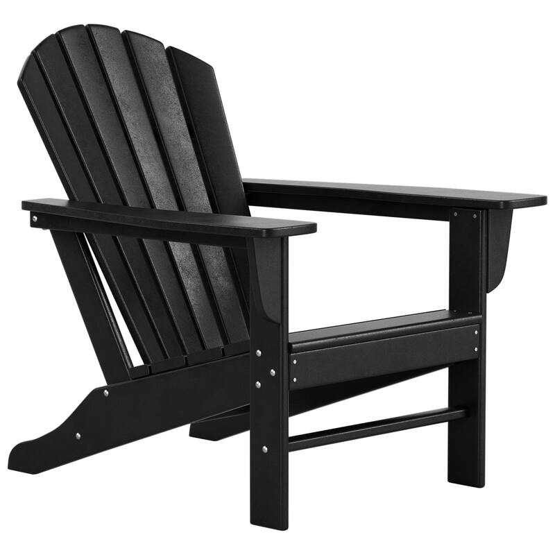 Altura Outdoor Eco-Friendly All Weather Poly Patio Adirondack Chair - Deep Seating - Black