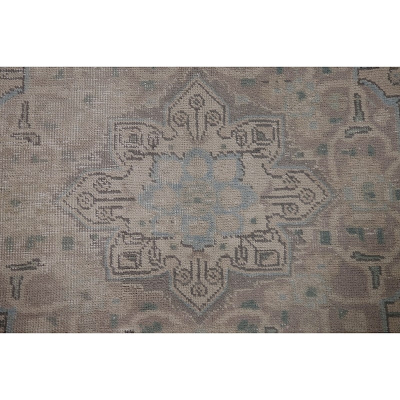 Distressed Tabriz Persian Vintage Rug Living Room Handmade Wool Carpet - 6'4" x 9'1"