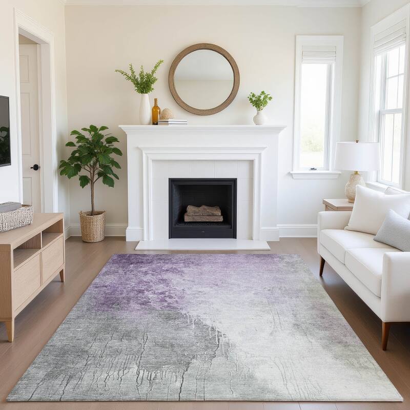 Premium Washable Super Soft Modern Contemporary Mayfield Rug - 2'6" x 3'10" - Lavender