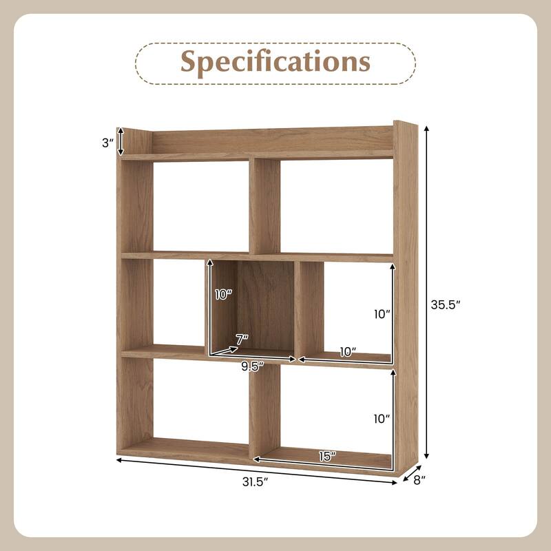 Costway 1/2 PCS 7-cube Bookcase Open Storage Shelf with Anti-tipping - See Details