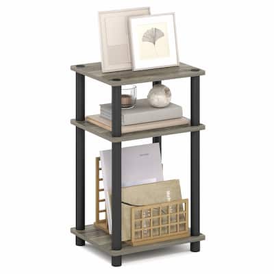 Furinno TURN-N-TUBE Side Table, 3-Tier End Table, Night Stand, Bedside Table, for Living Room, Bedroom