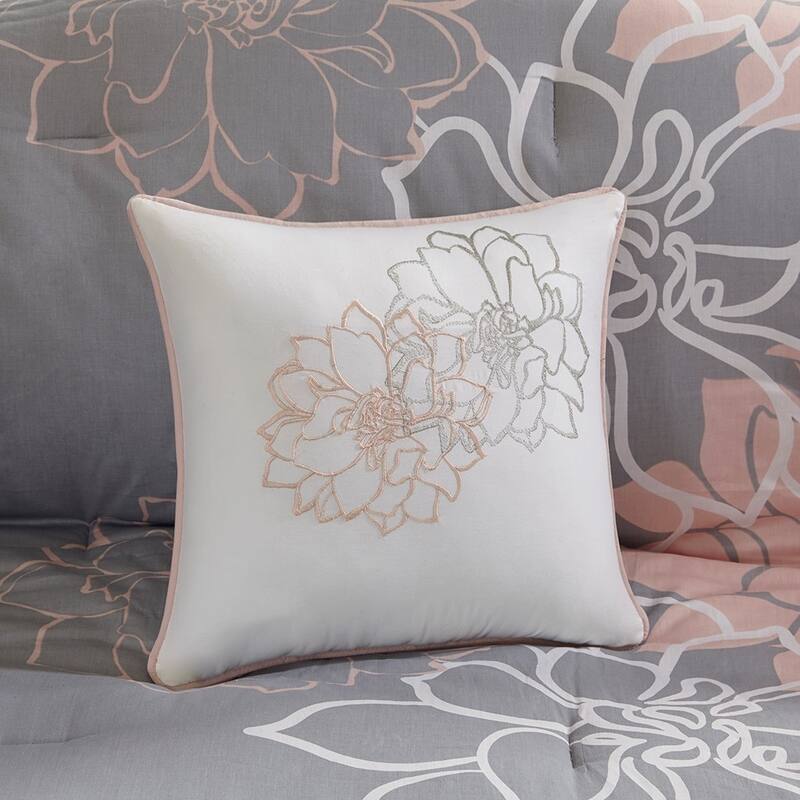 GDF Studio - Lola Printed Cotton Sateen Comforter Set with Decorative Pillows