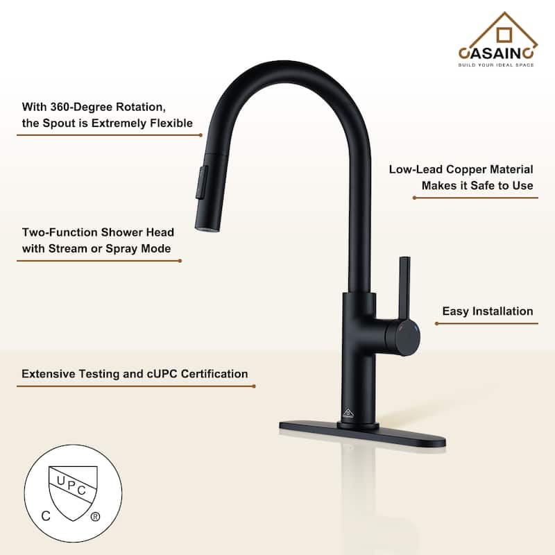 Single Handle Pull-Down Sprayer Kitchen Faucet