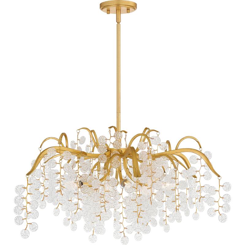 Maple 6-Light Gold Leaf Chandelier