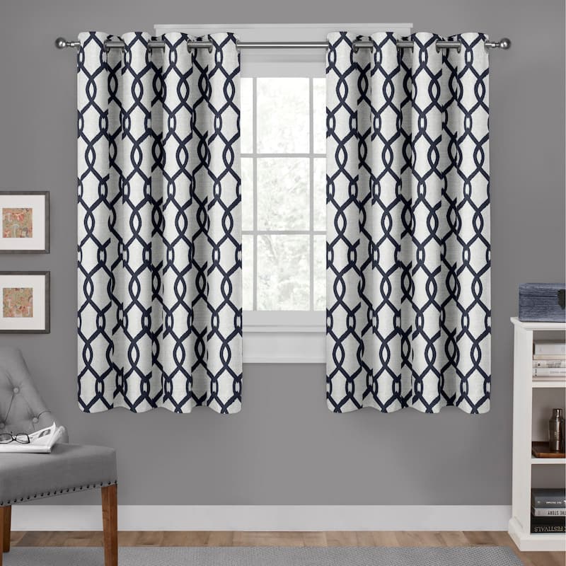 ATI Home Kochi Light Filtering Linen Blend Grommet Top Curtain Panel Pair - 54" w x 63" l - Indigo