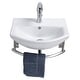 preview thumbnail 10 of 12, White Porcelain Wall Mounted Bathroom Sink with Faucet, Drain, Towel Bar and Overflow