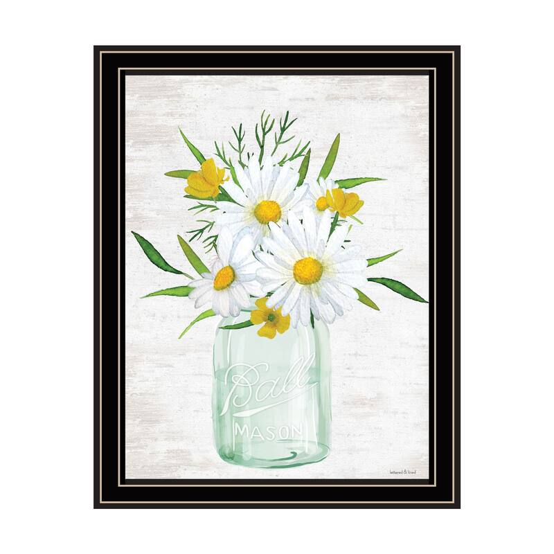 TrendyDecor4U Contemporary "Floral Bouquet 3" Framed Print Wall Art - Multi