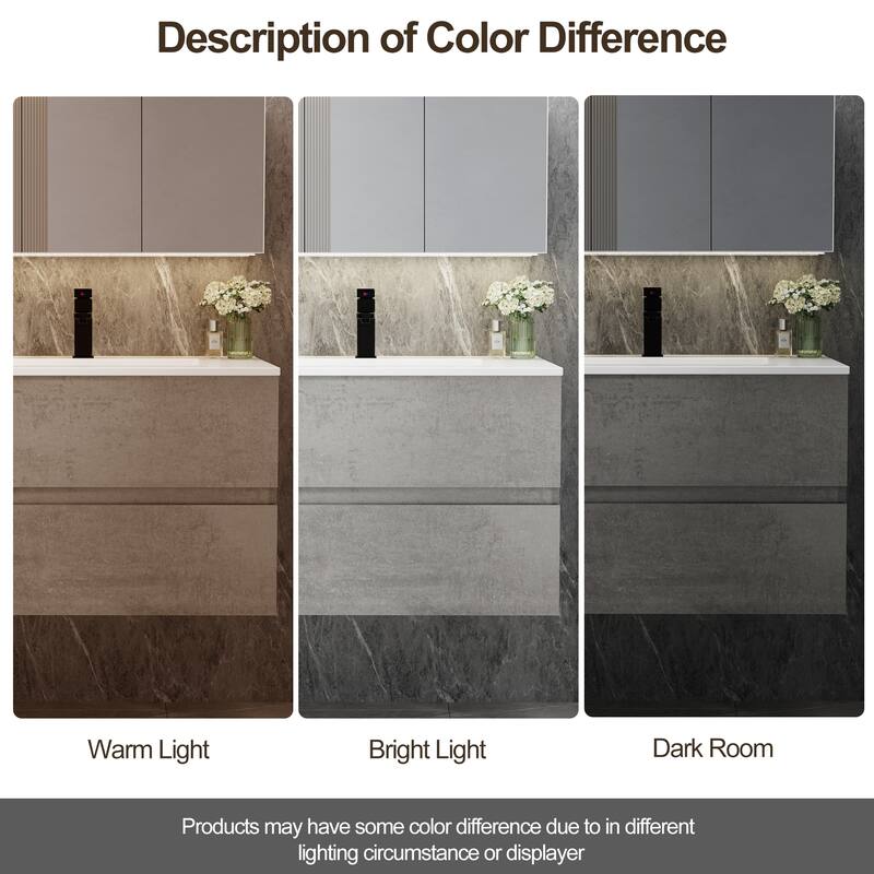 Wall Mounted Bathroom Vanity Sink Combo Cabinet Vanity Set