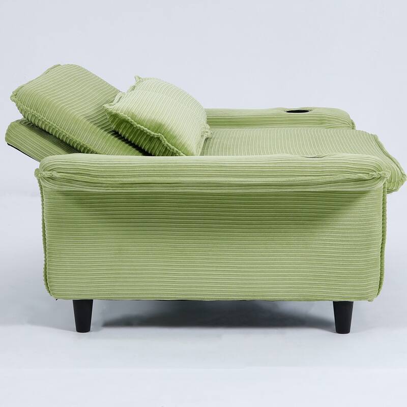 65.74-Inch Letter Striped Fabric Multi-Functional Sofa Bed,Suitable For Bedrooms And Living Rooms