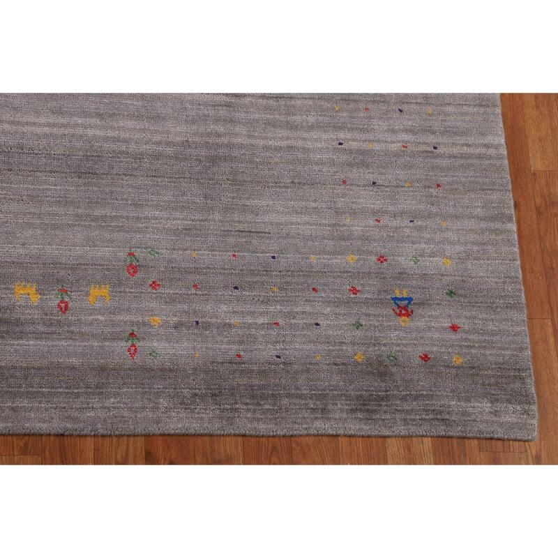 Gabbeh Oriental Square Area Rug Handmade Wool Carpet - 7'9" x 7'9"