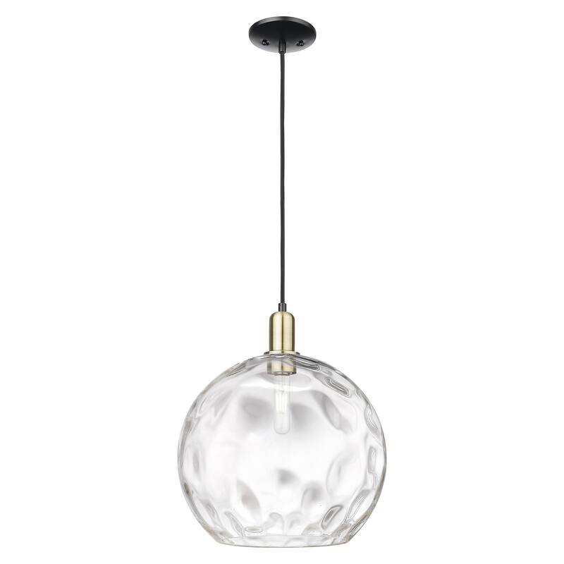 Innovations Lighting Endless Possibilities Arcadia - Athens Water Glass - 1 Light 13" Cord Hung Mini Pendant - Black Antique Brass
