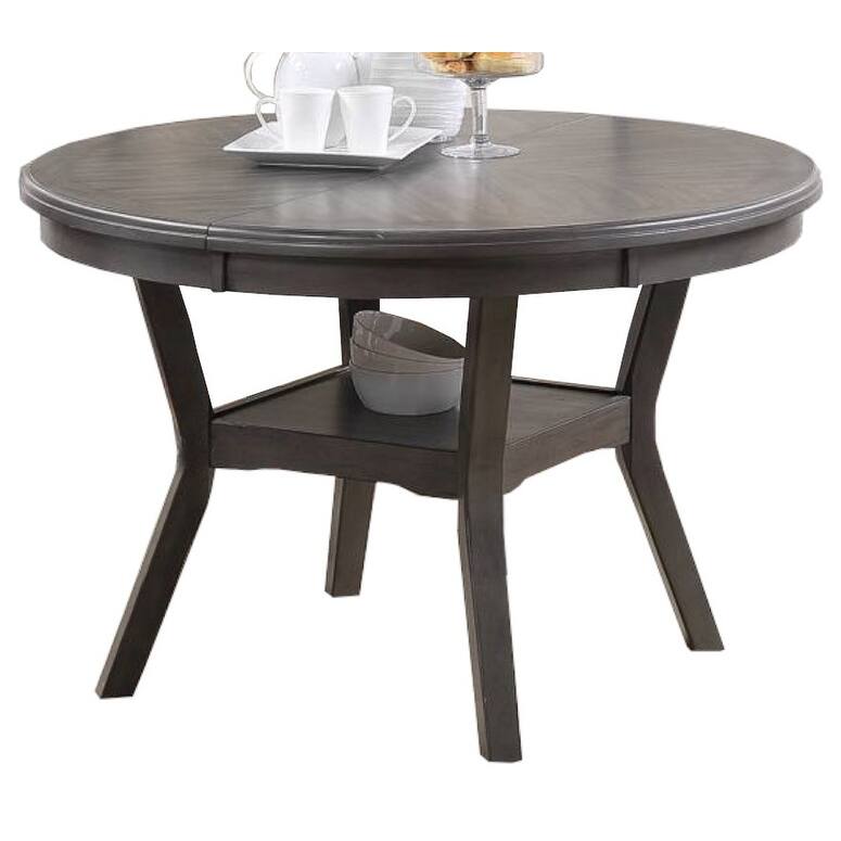 5 Piece Round Dining Table Set, Kitchen Dining Room Furniture Set with Dining Table and 4 Upholstered Side Chairs