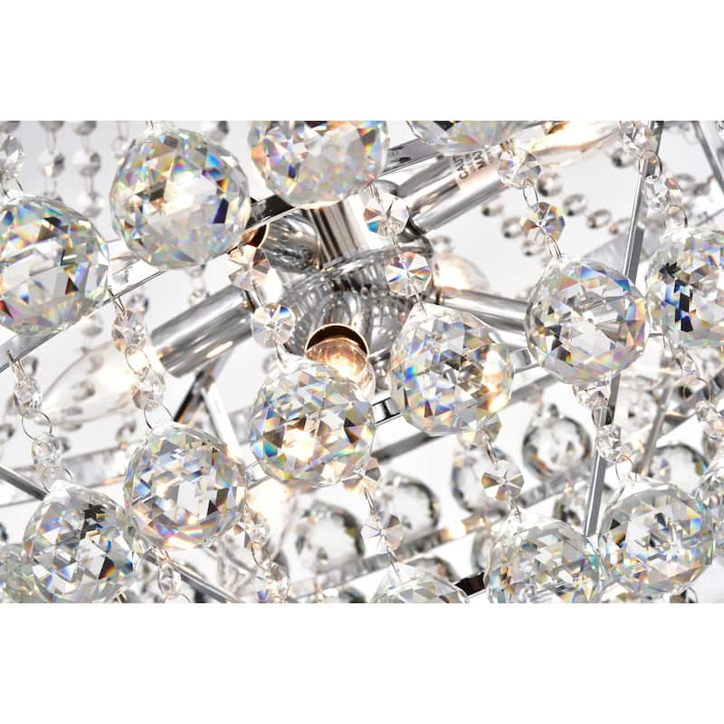 Chrome 7-Light Empire Four Tier Chandelier with Crystal