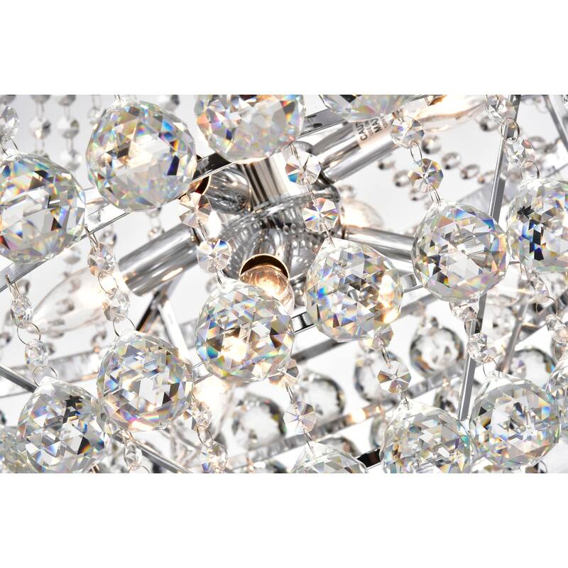 Chrome 7-Light Empire Four Tier Chandelier with Crystal