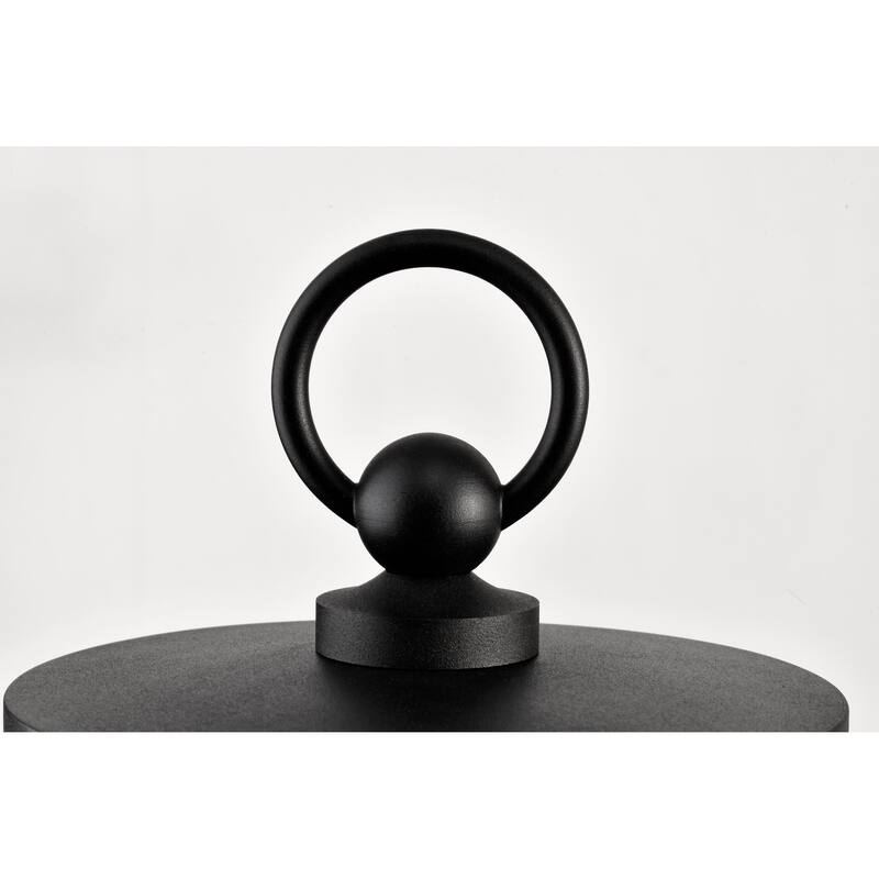 Broadstone 2 Light Post Top Matte Black with Clear Seeded Glass