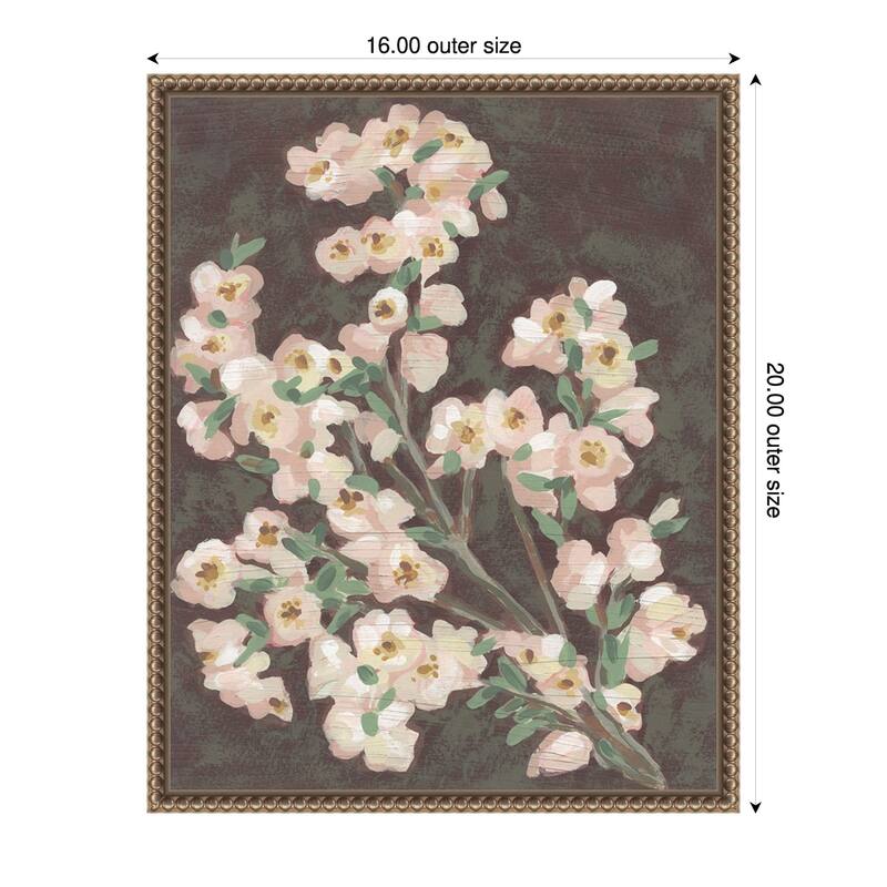 Branch on Burgundy No. 2 by June Erica Vess Framed Canvas Wall Art Print - 16 x 20 in