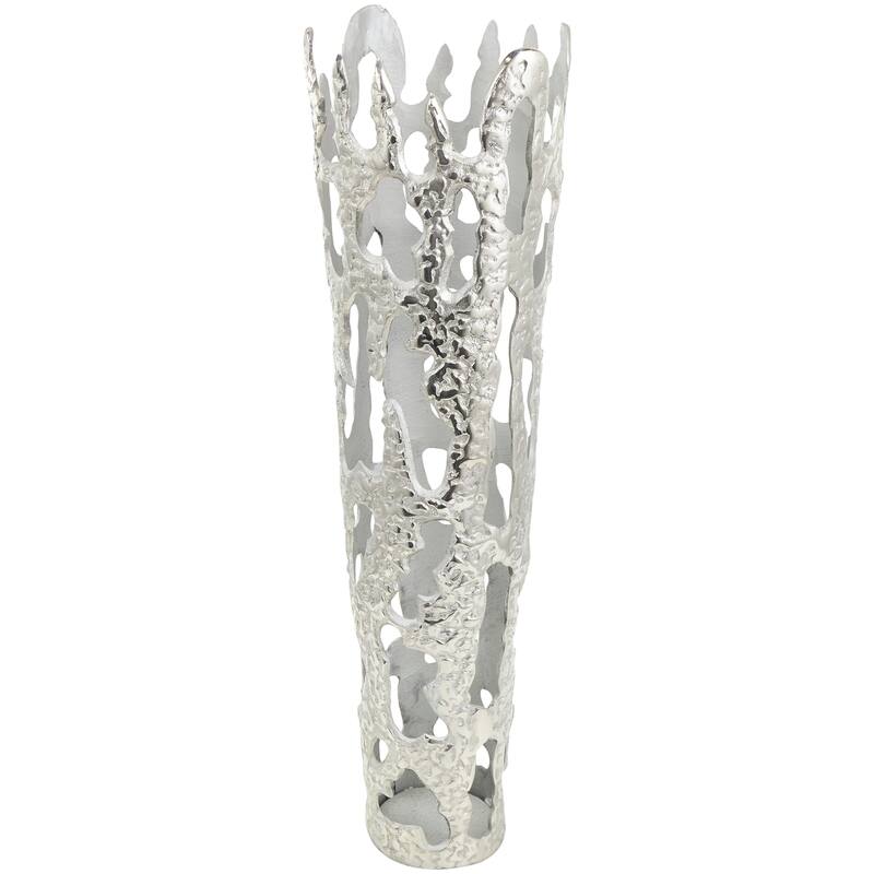 Aluminum Metal Drip Decorative Vase with Melting Designed Body - Silver, Gold, Black - Roche River Decor
