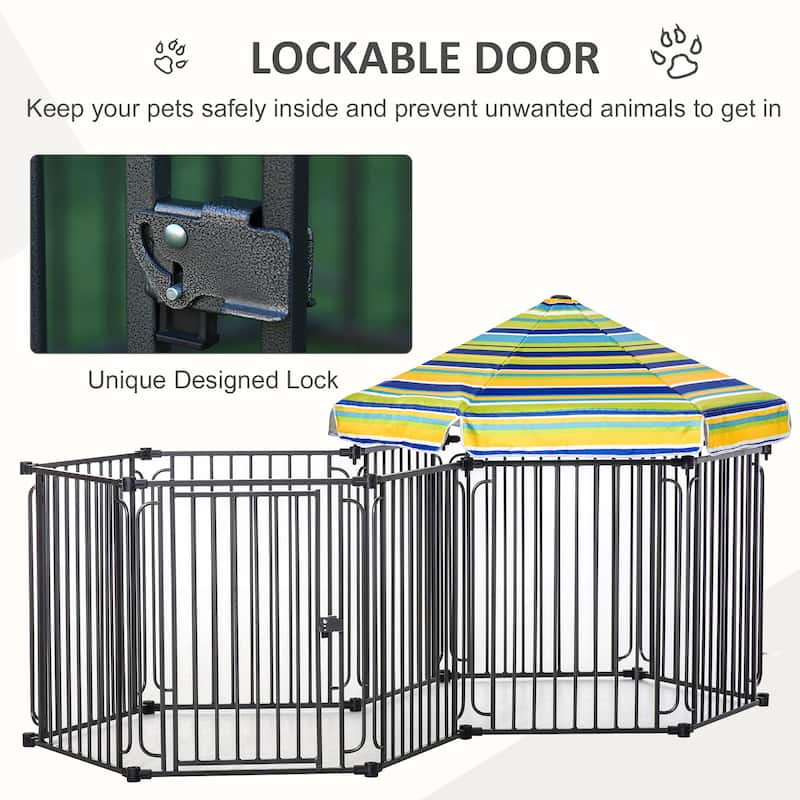 Outdoor Dog Playpen Dog House with Door and Removable Cover Dog Room Dog Crate for Living Room