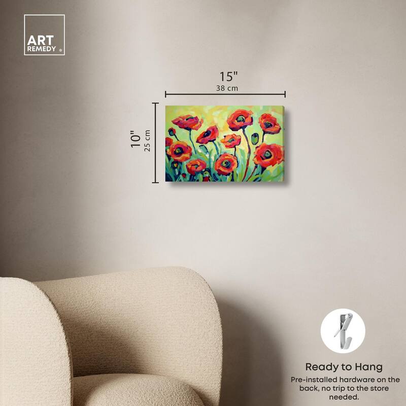 Red Poppy Field I Canvas by Art Remedy, Gallery Wrapped