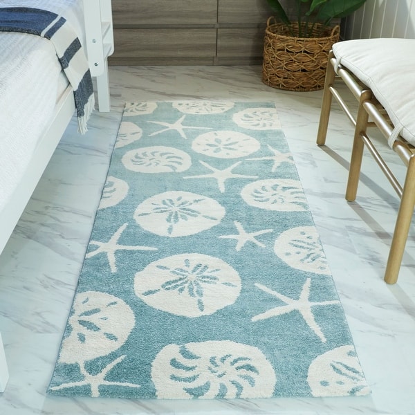 slide 2 of 21, Stafford Nautilus Medallion Coastal Nautical Area Rug
