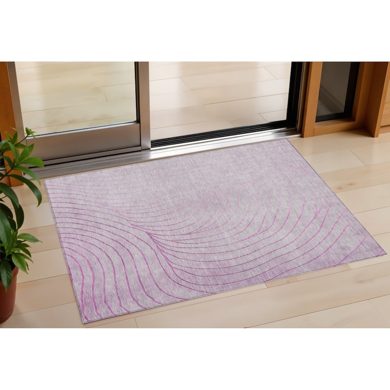 HomeRoots Abstract Transitional Rectangle Outdoor Rug - 3' x 5'