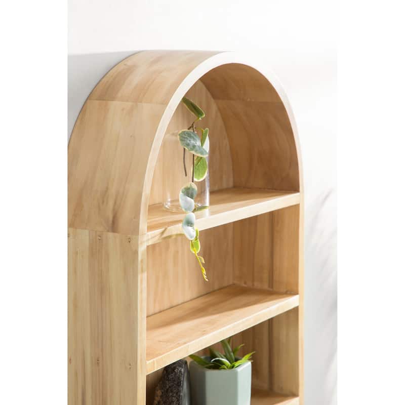 Kate and Laurel Hutton Wood Capsule Wall Shelf