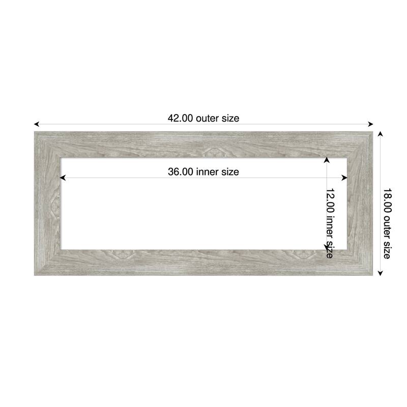 Amanti Art Dove Greywash Framed Dry Erase Magnetic Board - 42 x 18 in