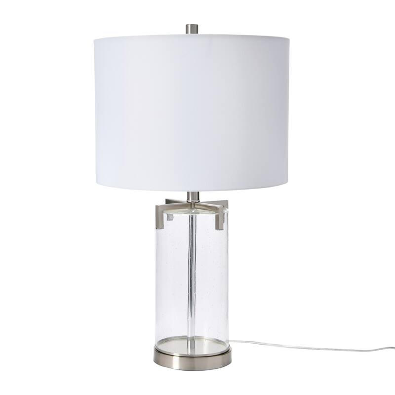 Transparent Bubble Glass and Metal Table Lamp