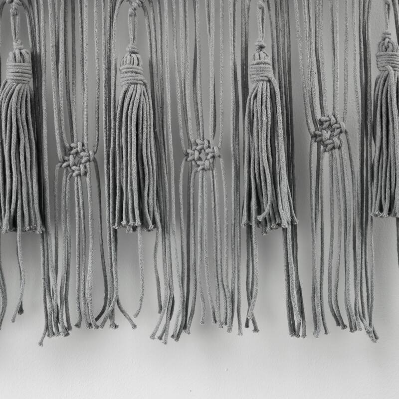 Lush Decor Boho Macrame Tassel Cotton Valance/Kitchen Curtain/Wall Decor Single - 30" x 40"