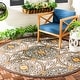 preview thumbnail 26 of 35, SAFAVIEH Veranda Rexhie Indoor/ Outdoor Waterproof Patio Backyard Rug 6'7" x 6'7" Round - Chocolate/Aqua