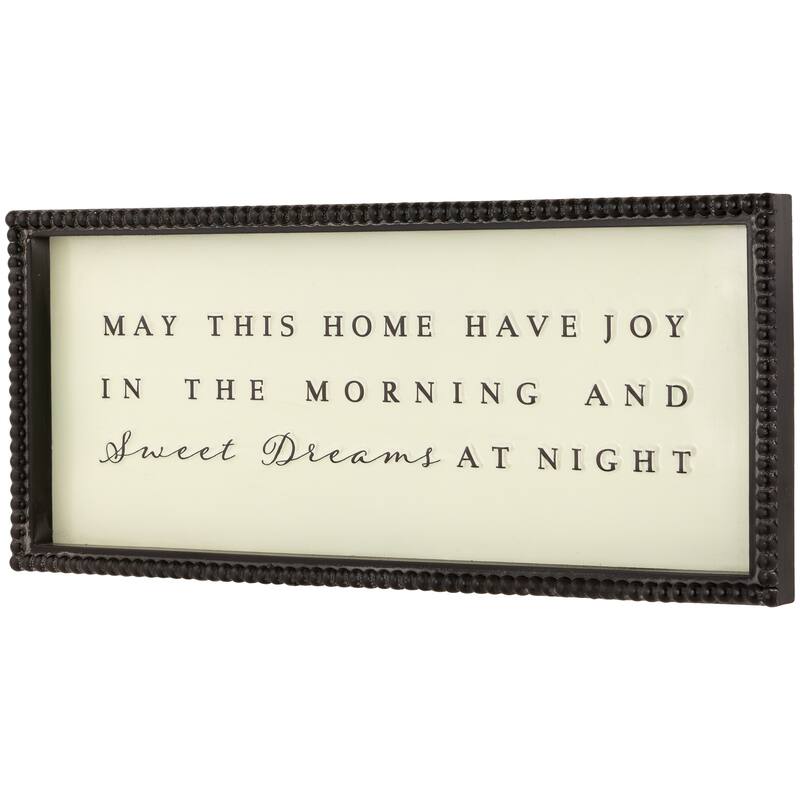 Joy and Sweet Dreams Framed Metal Wall Sign - 17.75"