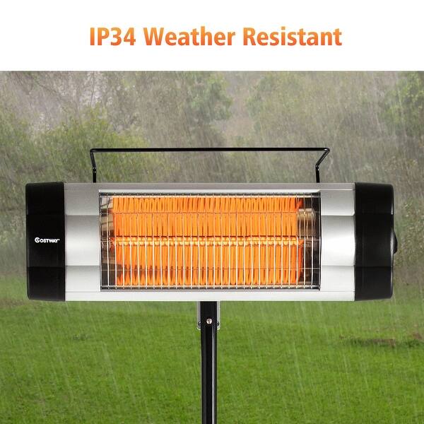 Shop Costway 1500w Electric Patio Heater Freestanding Adjustable