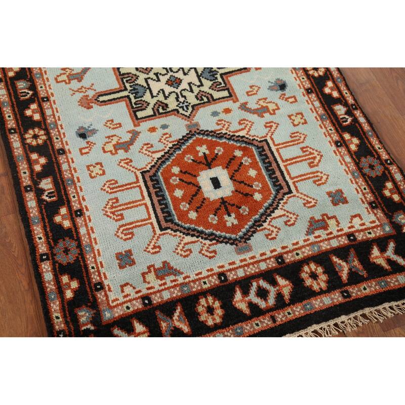 Khotan Indian Accent Rug Hand-Knotted Wool Carpet - 2'11"x 5'1"