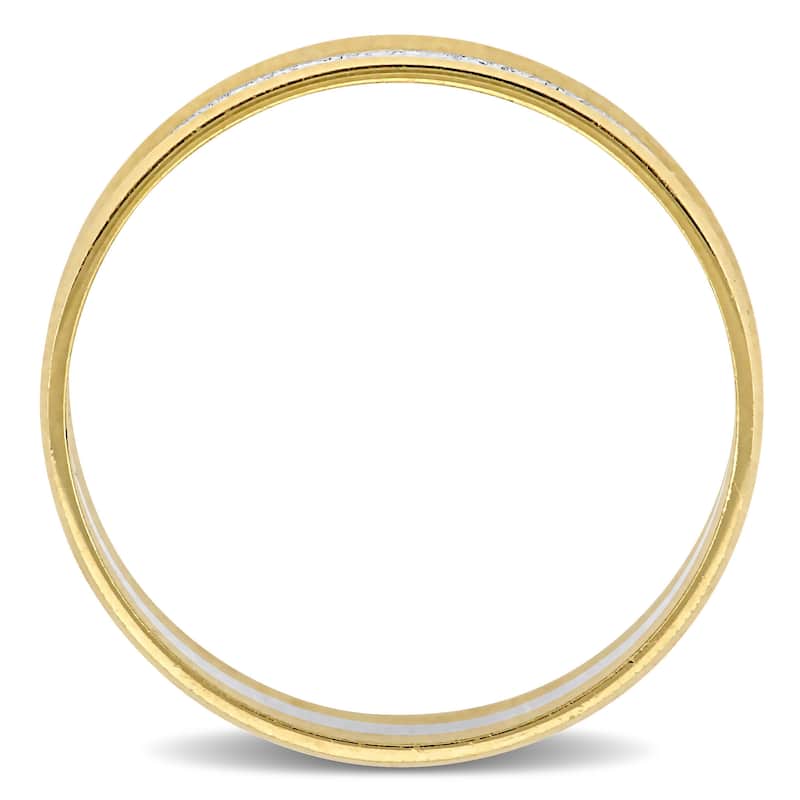 Miadora 6mm Ladies Wedding Band in Two-Tone 10k Yellow and White Gold