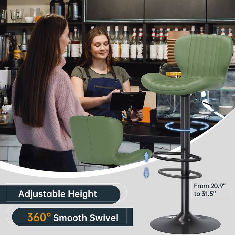 Futzca Swivel Bar Stools Set, 360 Degree Rotating Bar Stool with Adjustable Height, Set of 2
