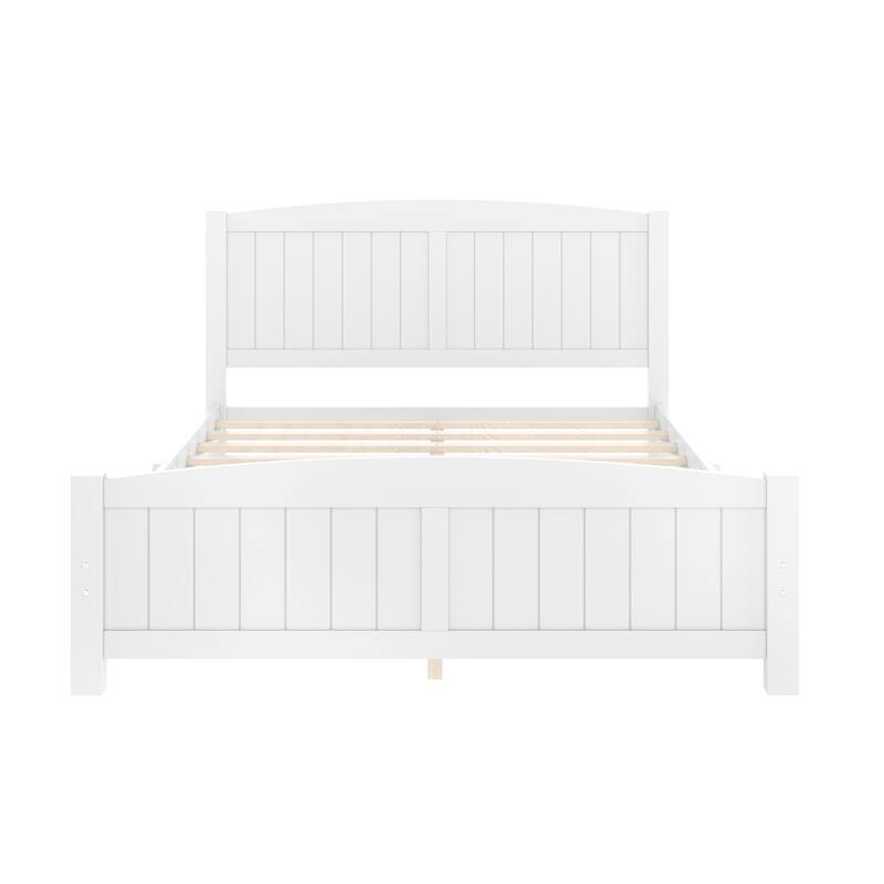 Queen Size Platform Bed, Solid Wood Platform Bed with Support Slats and Strong Structure, No Box Spring Needed