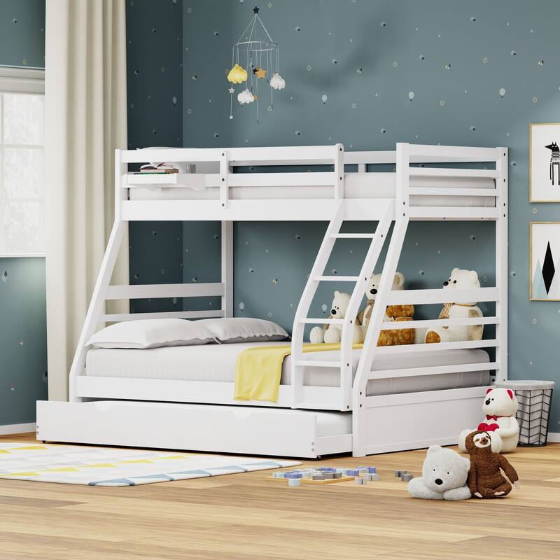 Plana Wood Bunk Bed, Hanging Nightstand and Trundle