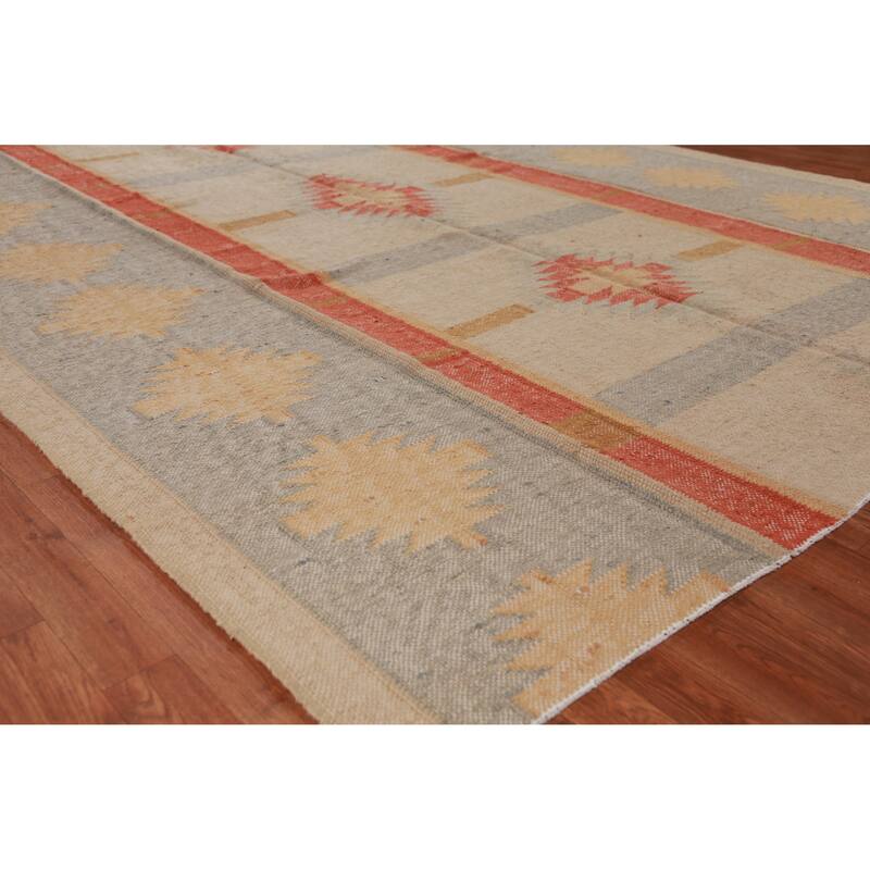 Hand Woven Oriental 100% Jute Carpet Southwestern Modern Beige & Ivories Kilim Area Rug - 10' 0'' X 8' 5''