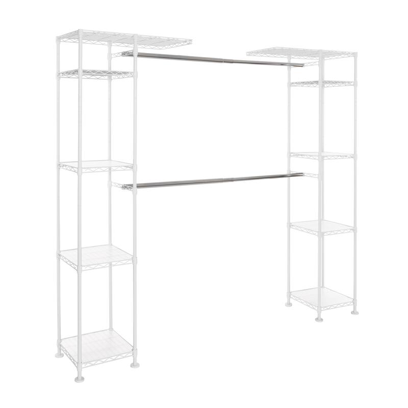 Seville Classics Expandable Closet Organizer System, White