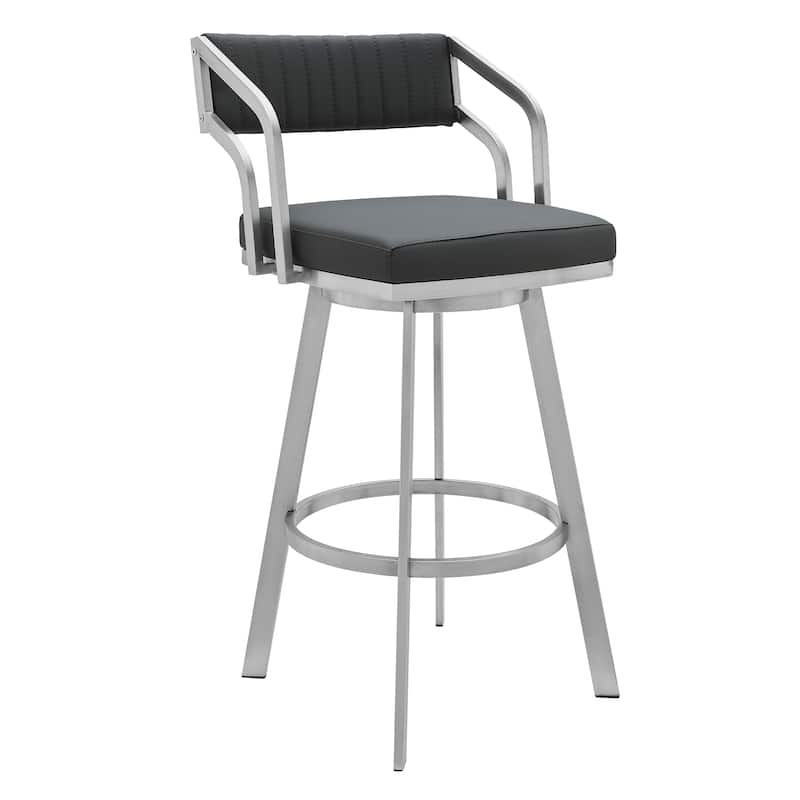 Scranton Faux Leather & Metal Swivel Counter/Bar Stool