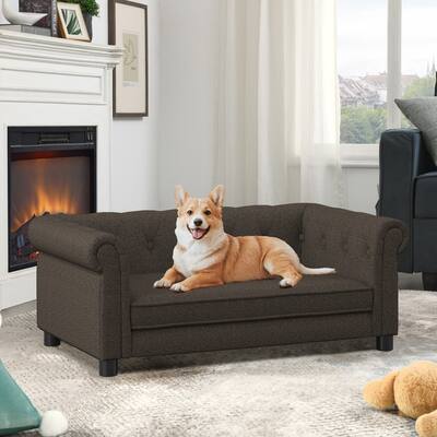 Elegant rectangular pet bed for small and medium-sized dogs, durable elevated dog sofa bed, comfortable dog sofa