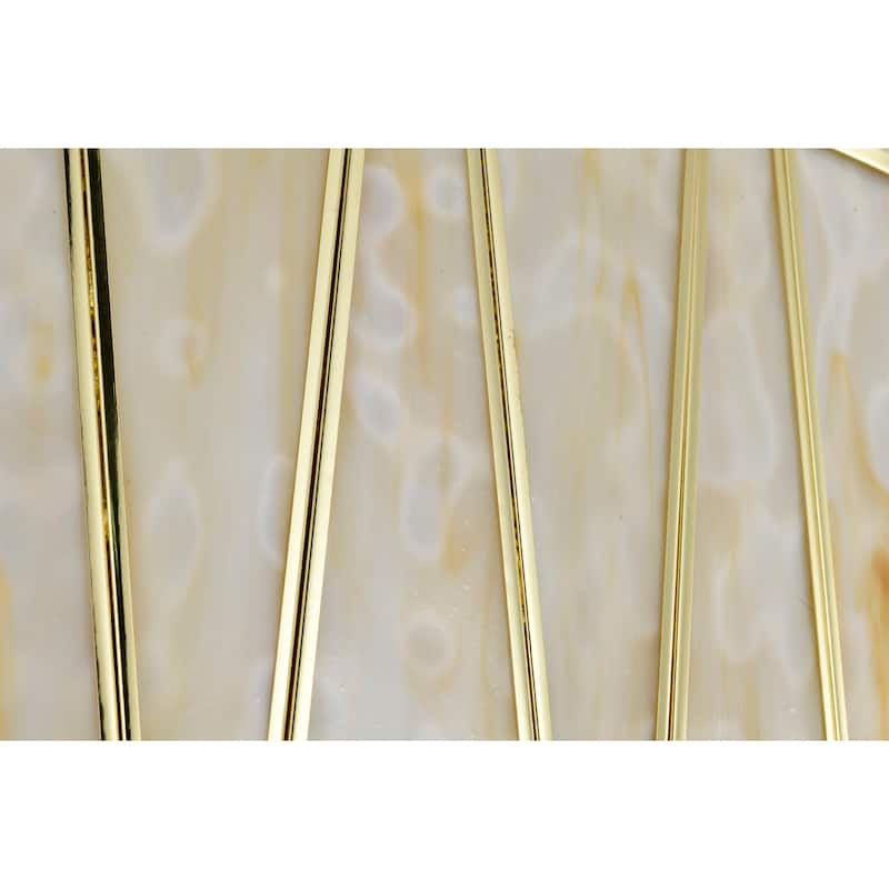 Sorcha Brass Finish Fandelier with Opaque Marbled Shade Remote Contol
