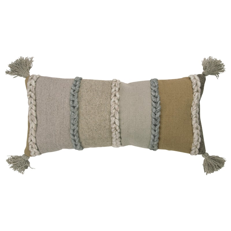 Grey Heathered Color Stripe Pillow Cover